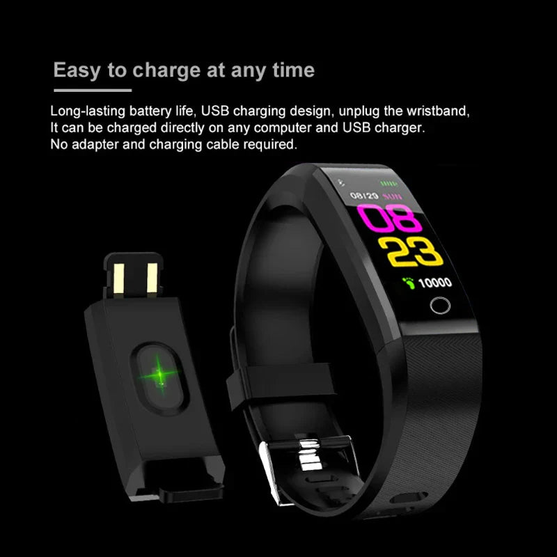 Unisex Smartwatch – Heart Rate, Blood Pressure & Fitness Tracker