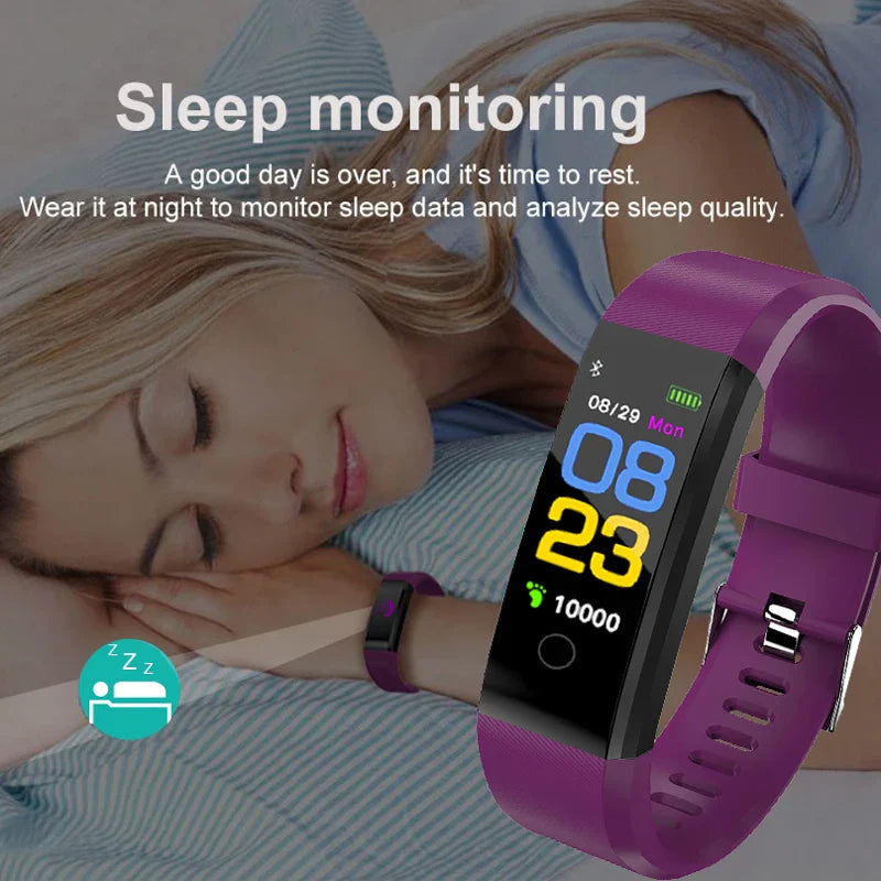 Unisex Smartwatch – Heart Rate, Blood Pressure & Fitness Tracker