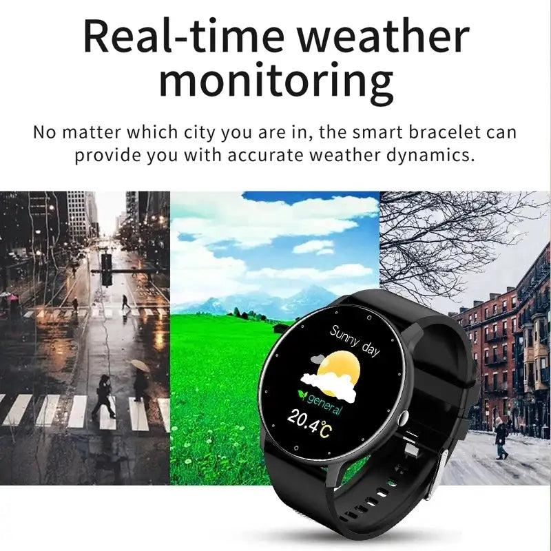LIGE Smart Band Watch – Real-Time Weather & Activity Tracker