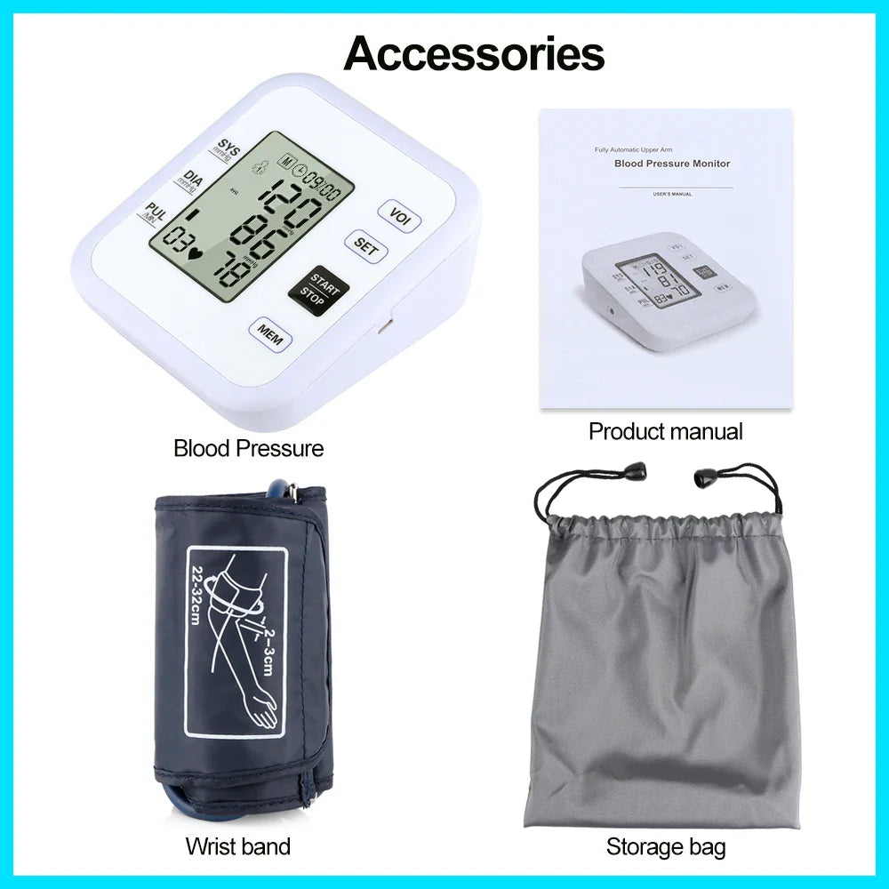 Arm Blood Pressure Monitor – Digital Heart Rate & Pulse Meter