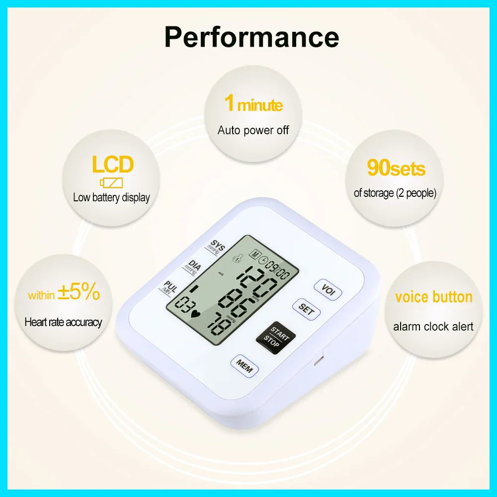 Arm Blood Pressure Monitor – Digital Heart Rate & Pulse Meter