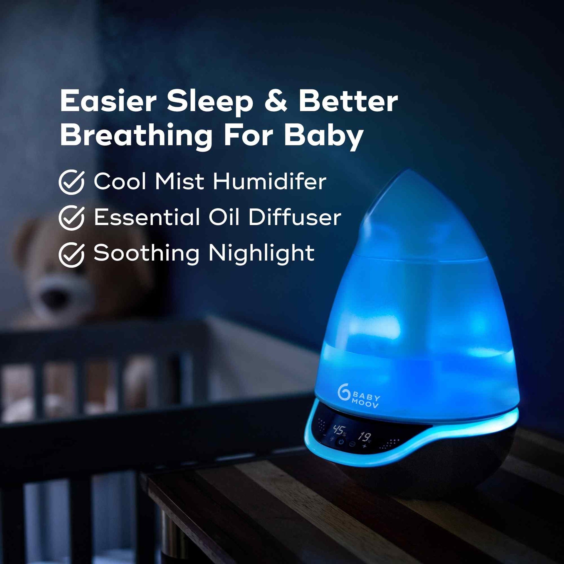 Hygro Plus 3-in-1 Humidifier – Baby Humidifier, Diffuser & Nightlight