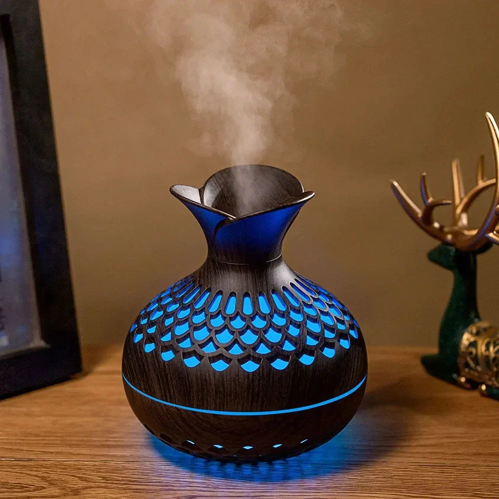 USB Wood Grain Humidifier – Aroma Diffuser & Desktop Humidifier