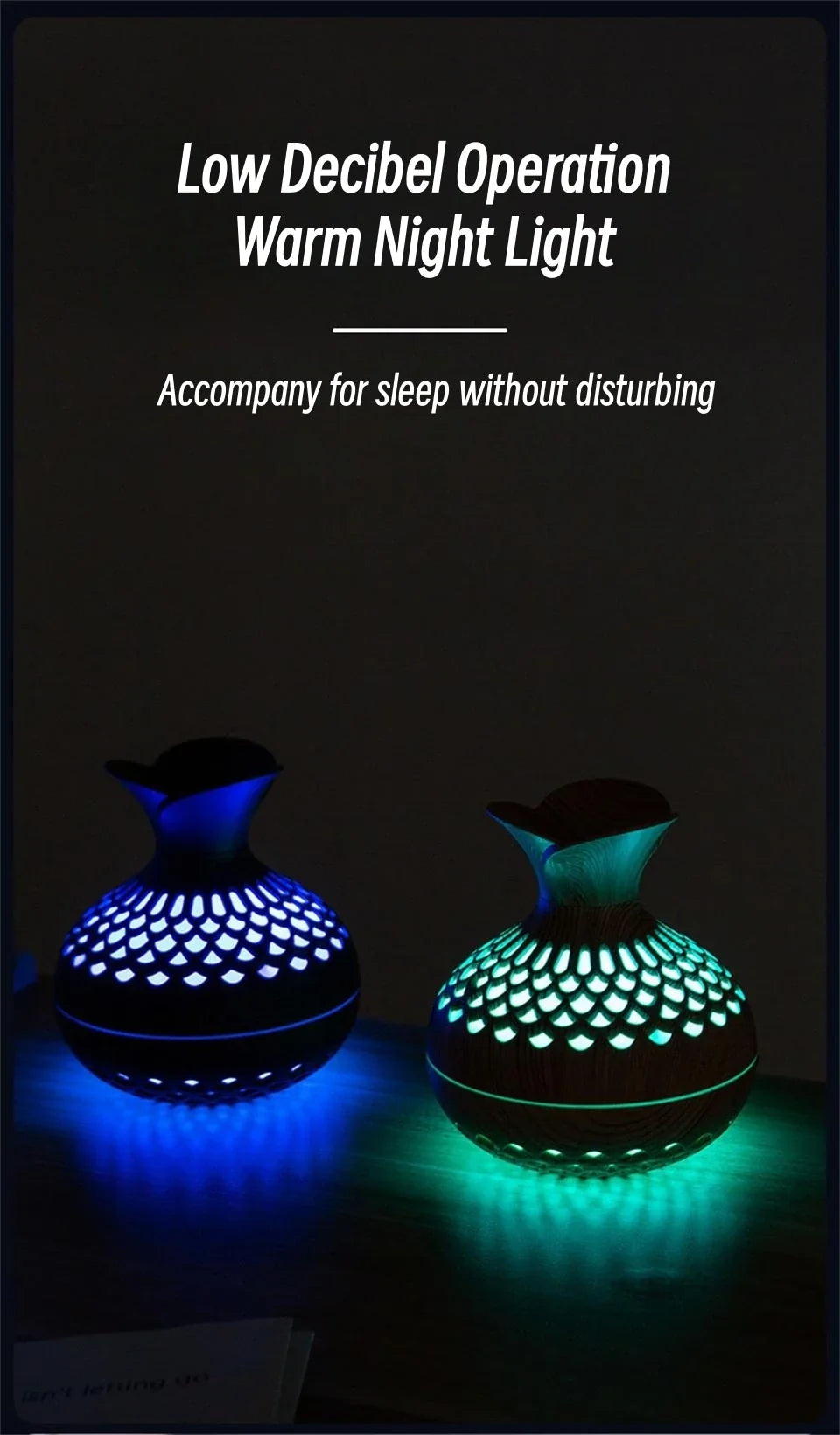 USB Wood Grain Humidifier – Aroma Diffuser & Desktop Humidifier
