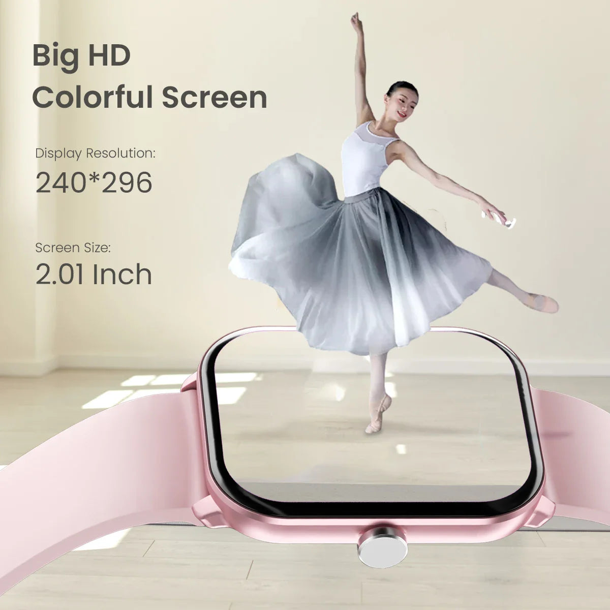 Smartwatch 2.01" – Large Screen, Waterproof & Bluetooth Calling