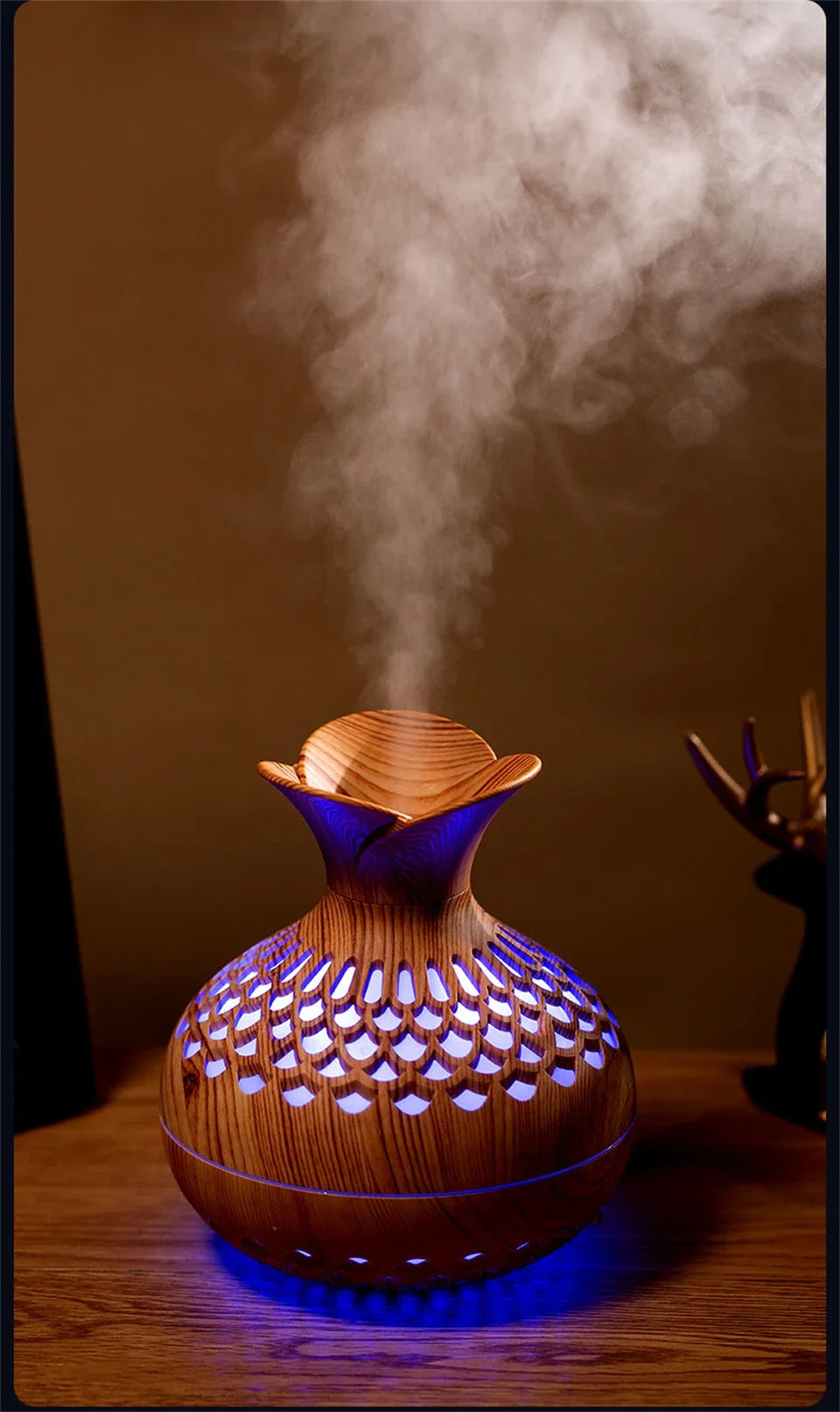 USB Wood Grain Humidifier – Aroma Diffuser & Desktop Humidifier
