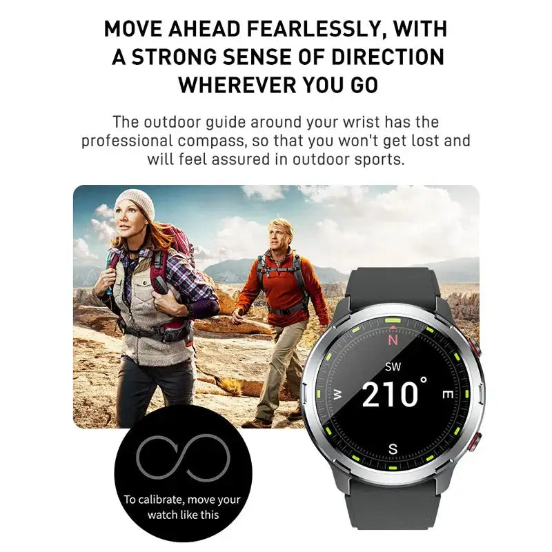 Outdoor GPS Smartwatch – Compass, Fitness & Multi-Sport Tracker