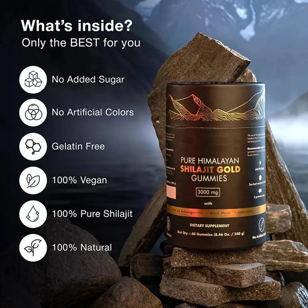 Himalayan Shilajit Gummies 3000mg - Gold Grade with Ashwagandha
