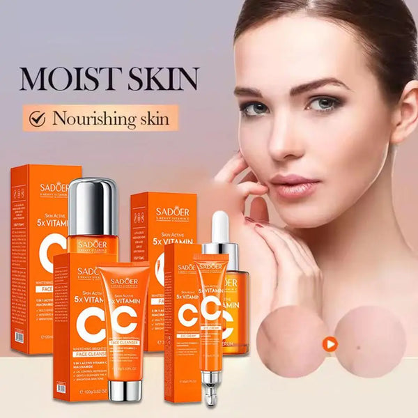 5-Piece Vitamin C Skincare Set – Cleanser, Lotion, Eye Cream & Serum