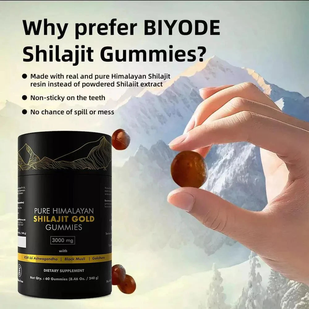 Himalayan Shilajit Gummies 3000mg - Gold Grade with Ashwagandha