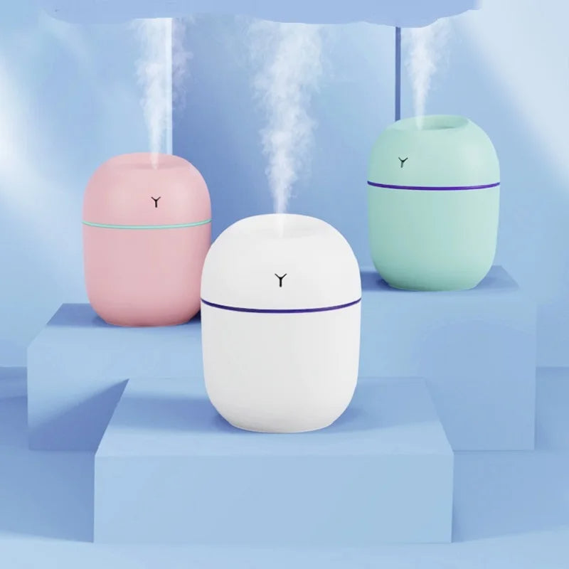 Portable Ultrasonic Humidifier – USB Aroma Diffuser with LED