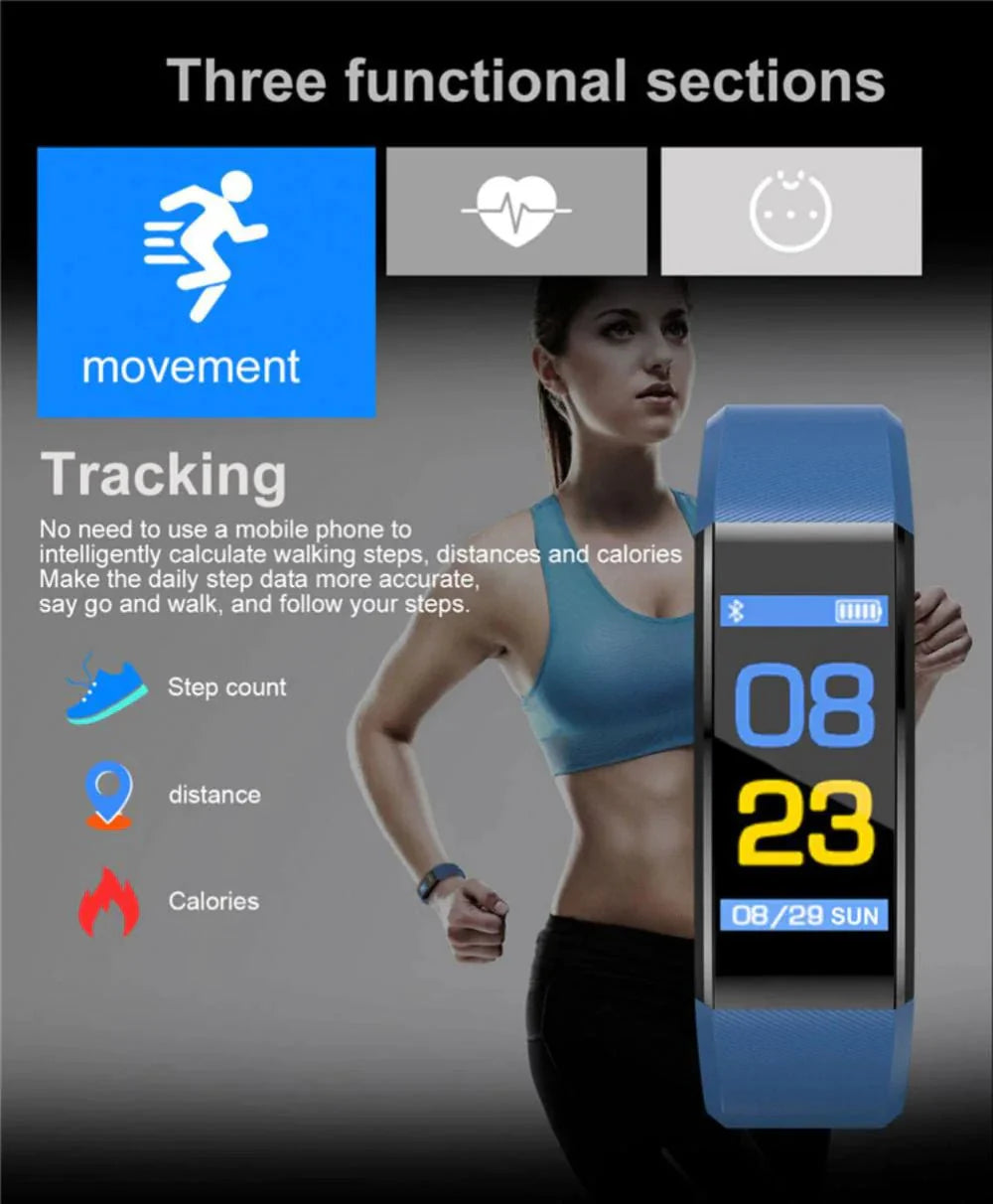 IP67 Waterproof Fitness Tracker – Heart Rate & Multi-Sport Smartwatch