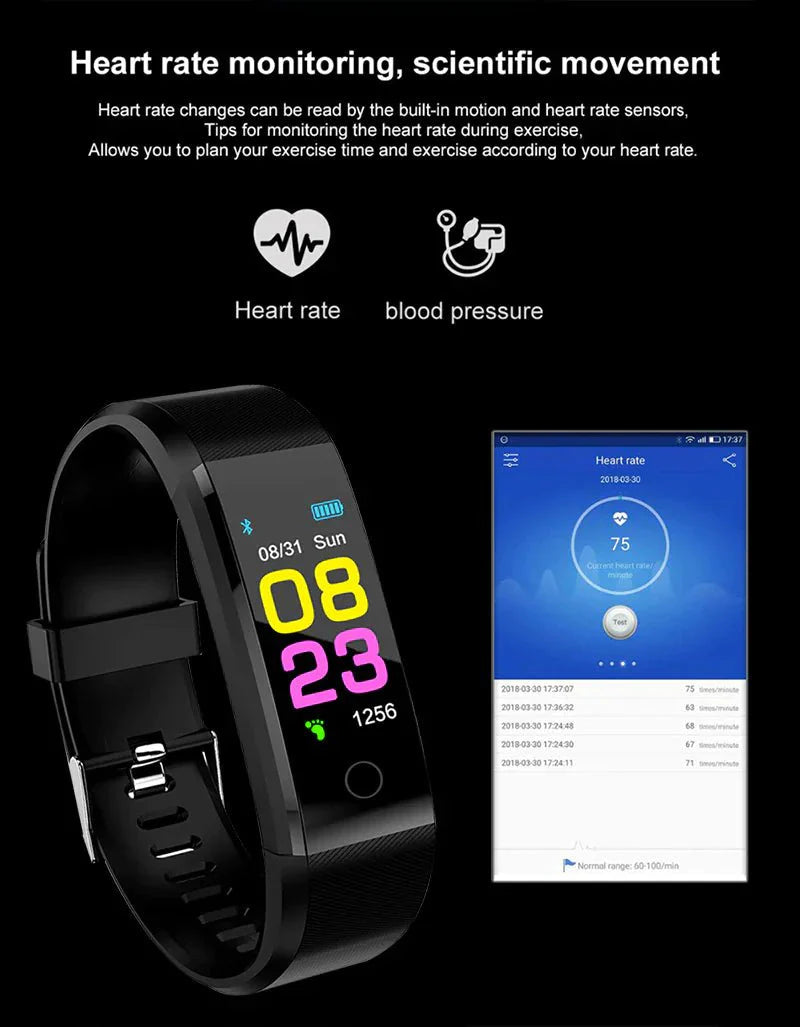 IP67 Waterproof Fitness Tracker – Heart Rate & Multi-Sport Smartwatch