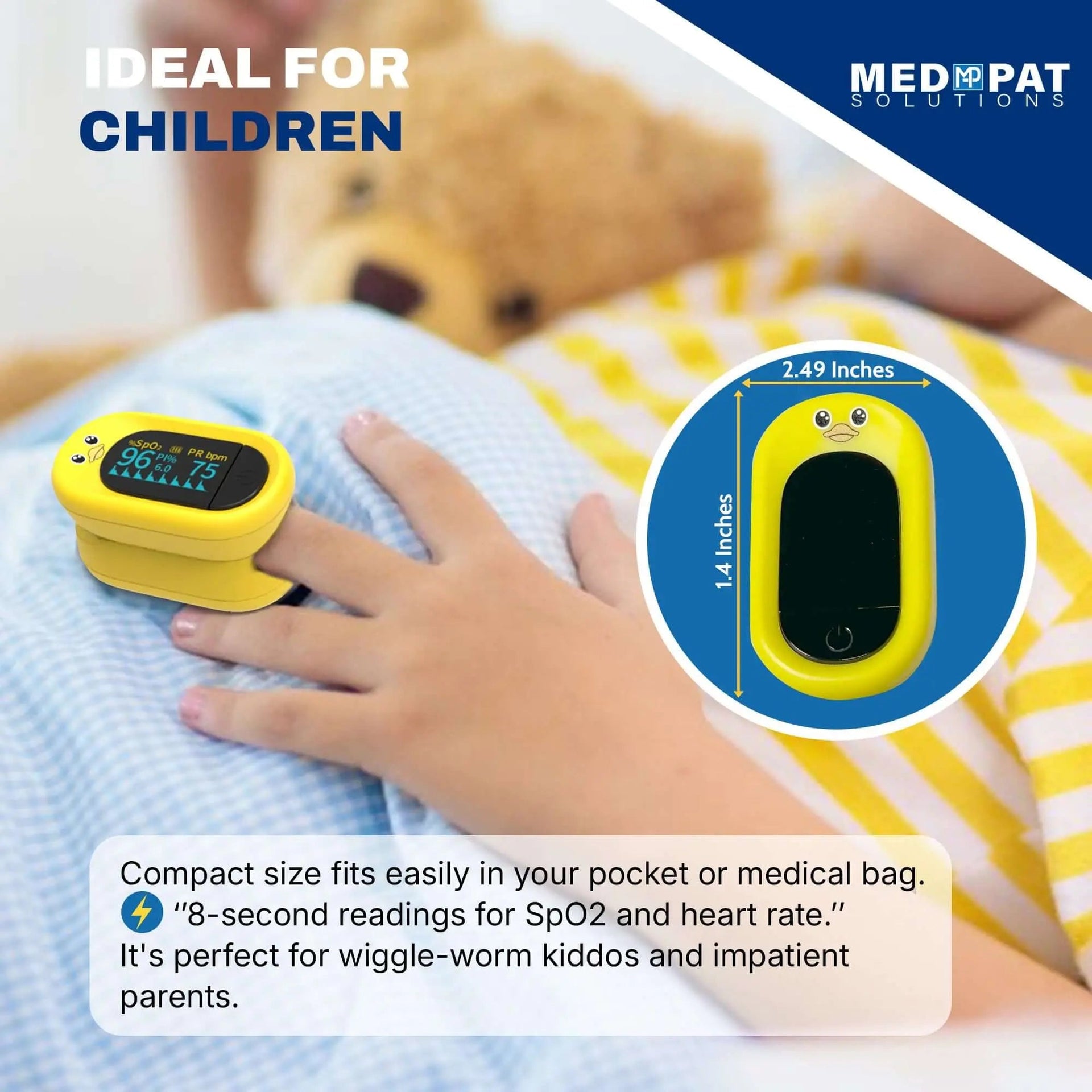 Kid-Friendly Pulse Oximeter – Med-Pat “Ducky” PXC-1